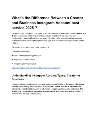 What’s the Difference Between a Creator and Business Instagram Account best service 2025 _