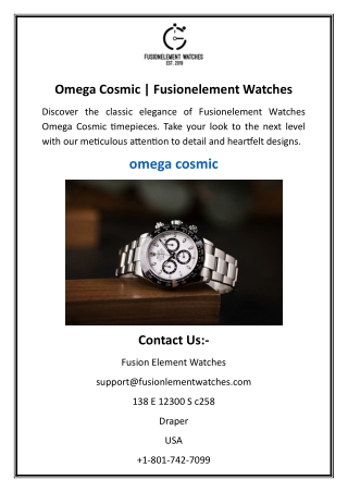 omega cosmic fusionelement watches