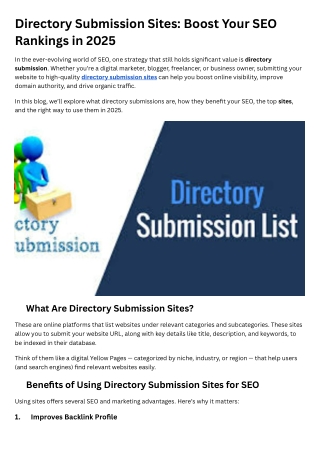 Directory Submission Sites