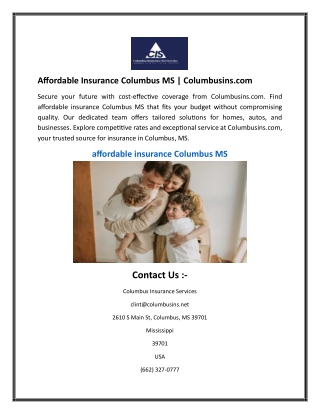 Affordable Insurance Columbus MS  Columbusins.com
