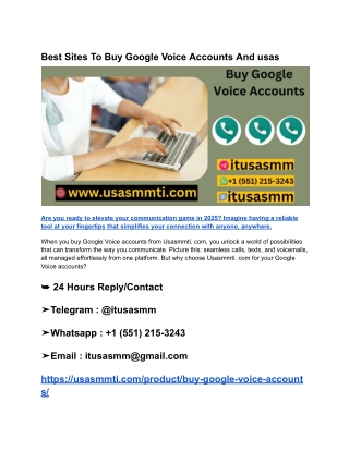 Best Sites To Buy Google Voice Accounts And usas