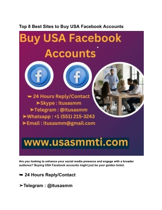 Top 8 Best Sites to Buy USA Facebook Accounts