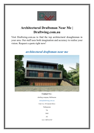 architectural draftsman near me draftwing com au