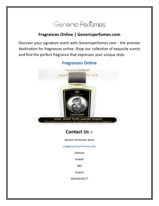 fragrances online genericperfumes com