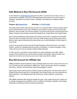 _Top 40 Sites to Buy Old Gmail Accounts in This Year 