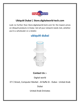 Ubiquiti Dubai  Store.digitalworld-tech.com