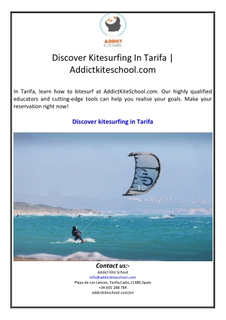 Discover Kitesurfing In Tarifa | Addictkiteschool.com