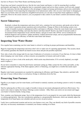 just how to preserve your water heater