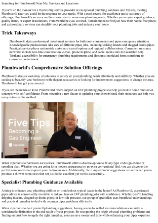 searching for plumbworld near me services