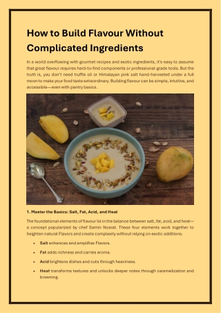 how to build flavour without complicated
