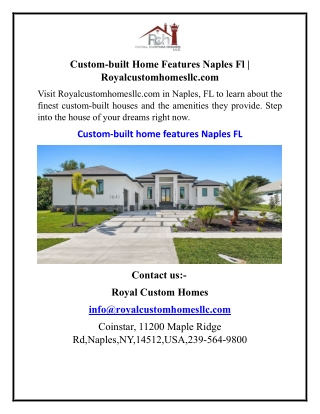 Custom-built Home Features Naples Fl Royalcustomhomesllc.com