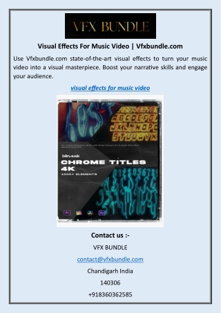 visual effects for music video vfxbundle com