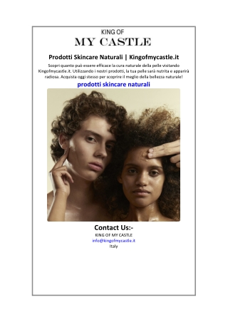 Prodotti Skincare Naturali  Kingofmycastle.it