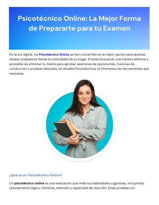 psicot cnico online la mejor forma de prepararte