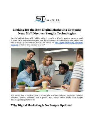 Looking for the Best Digital Marketing Company Near Me_ Discover Sangita Technologies