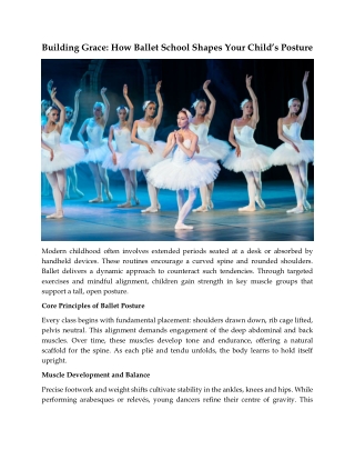 Building Grace: How Ballet School Shapes Your Child’s Posture