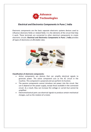 electrical and electronics components in pune