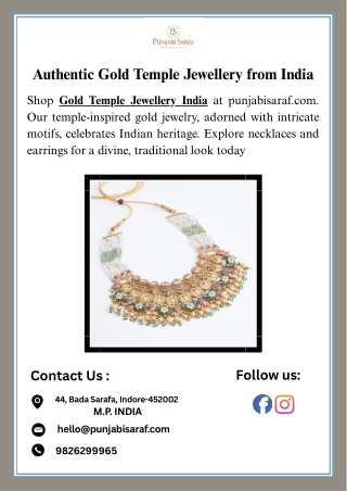 Authentic Gold Temple Jewellery from India