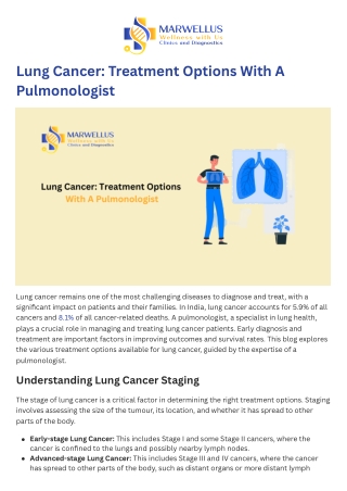 Lung Cancer Treatment Options With A Pulmonologist