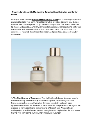 AmantyaCare Ceramide Moisturizing Toner for Deep Hydration and Barrier Repair