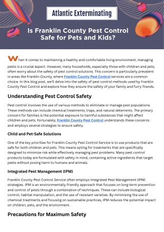 Is Franklin County Pest Control Safe for Pets and Kids