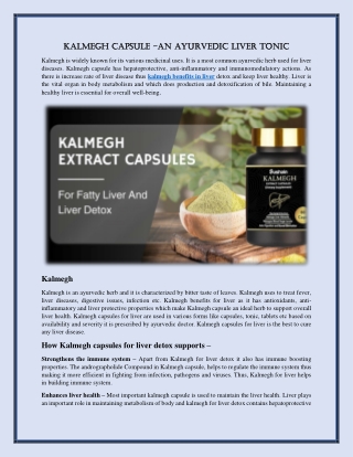 Kalmegh Capsules for Liver Detox & Healthy Liver Function