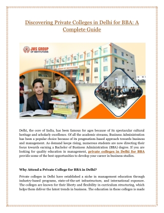 Discovering Private Colleges in Delhi for BBA: A Complete Guide