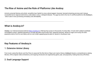 Anoboy.in: Exploring the Anime Streaming Phenomenon – Features, Risks, and Respo