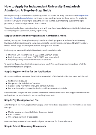 How to Apply for Independent University Bangladesh Admission A Step-by-Step Guide