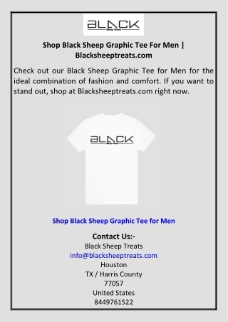 Shop Black Sheep Graphic Tee For Men | Blacksheeptreats.com