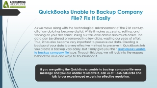 quickbooks unable to backup company file fix it easily
