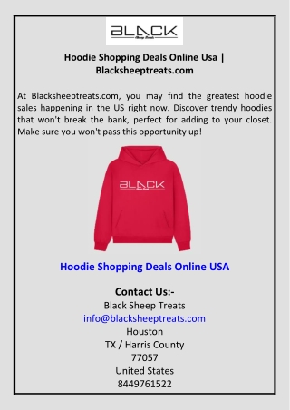 Hoodie Shopping Deals Online Usa | Blacksheeptreats.com