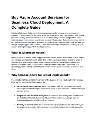 Buy Azure Account Services for Seamless Cloud Deployment_ A Complete Guide