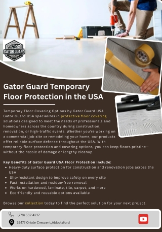 Gator Guard Temporary Floor Protection in the USA