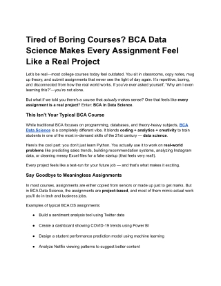 Tired of Boring Courses_BCA Data Science