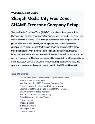 Sharjah Media City Free Zone_ SHAMS Freezone Company Setup