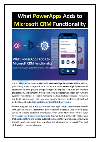 Microsoft Dynamics 365 CRM Training | CRM Online Training