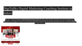 DigiTallks Digital Marketing Coaching Institute in Indore (1)
