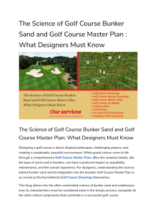 The Science of Golf Course Bunker Sand and Golf Course Master Plan _ What Designers Must Know_offpage blog_Komal