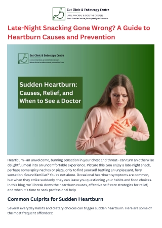 Late-Night Snacking Gone Wrong A Guide to Heartburn Causes and Prevention