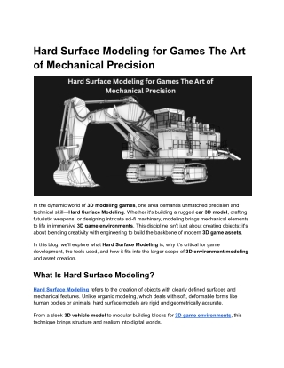 Hard Surface Modeling for Games The Art of Mechanical Precision