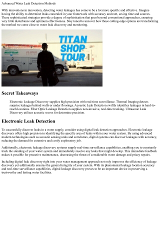 advanced water leak detection methods