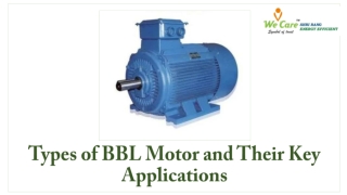 Types of BBL Motor and Their Key Applications
