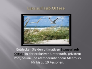 Luxusurlaub Ostsee