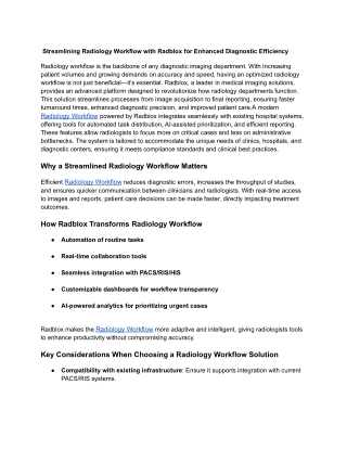 Streamlining Radiology Workflow with Radblox for Enhanced Diagnostic Efficiency