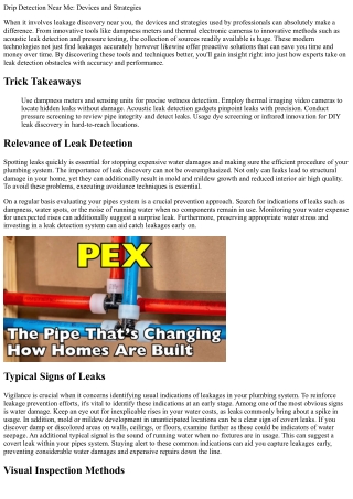 drip detection near me devices and strategies