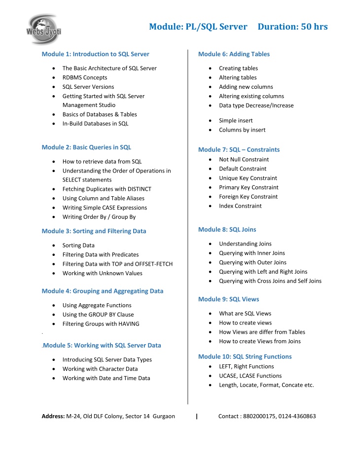 PPT - Become a SQL Expert with Webs Jyoti Training PowerPoint ...
