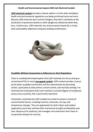 health and environmental aspects with lszh