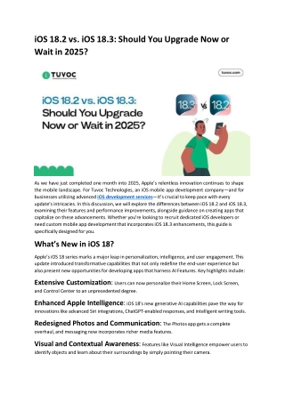 iOS 18.2 vs. iOS 18.3: Should You Upgrade Now or Wait in 2025?