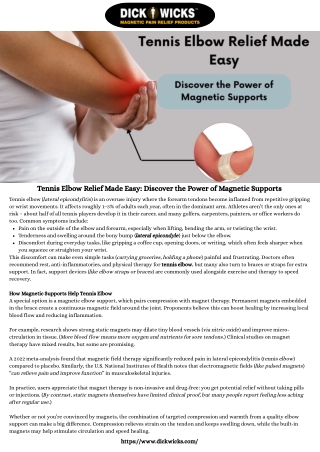 Tennis Elbow Relief Made Easy Discover the Power of Magnetic Supports